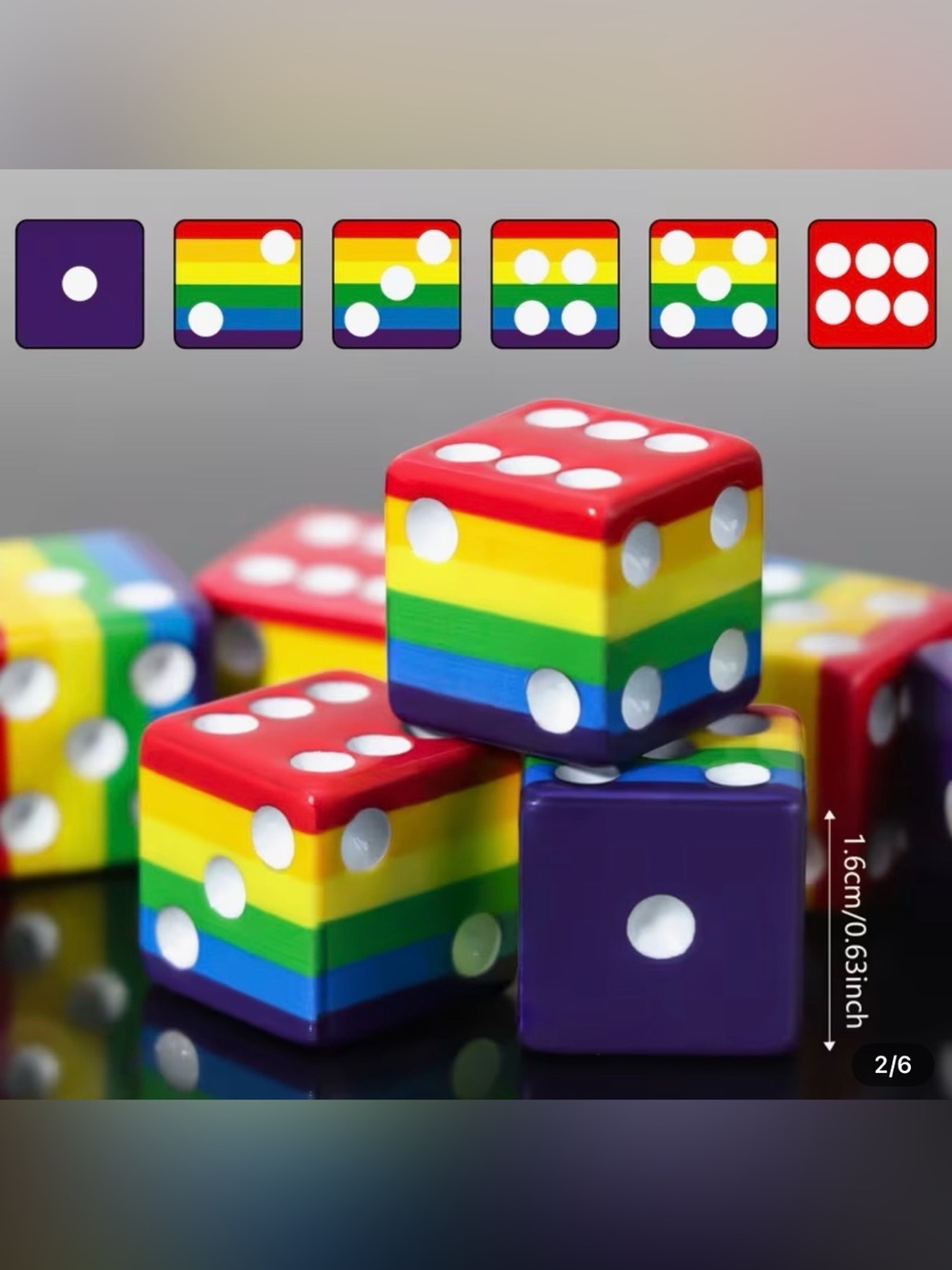 Rainbow Dice Set - Colorful Game Dice